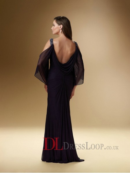 A-Line V-Neck English Net With Sequins Mother Of The Bride Dress