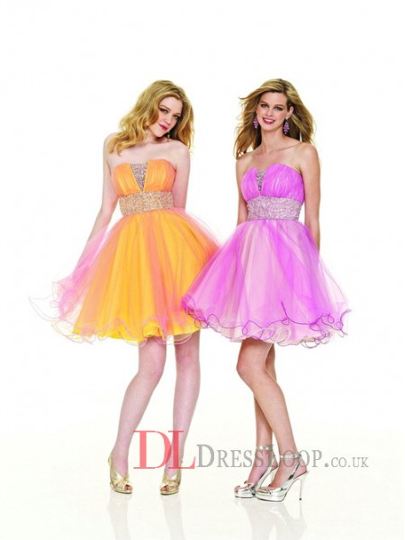 Beautiful Stylish Design Layered Tulle Strapless Prom Dress